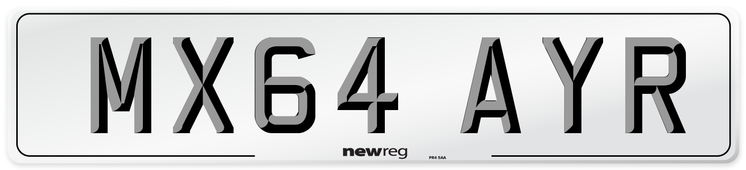 MX64 AYR Number Plate from New Reg